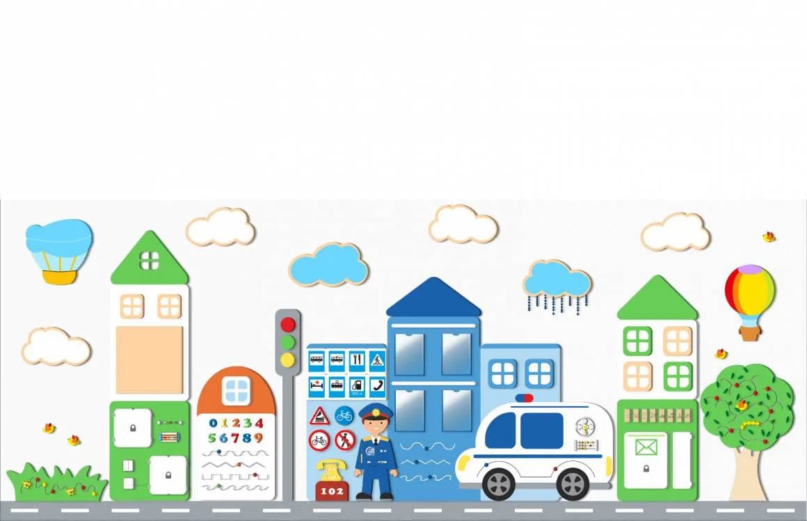 Комплект декоративно-развивающих панелей "Полиция"