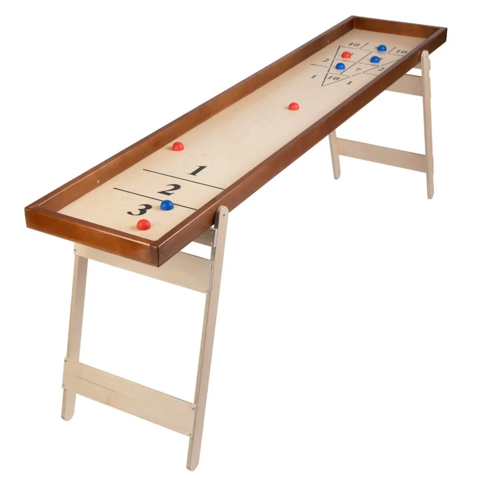 Игра "Шаффлборд" со складным деревянным подстольем