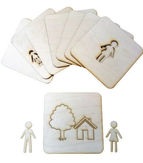 Трафареты в пенале "Семья" (8 шт)