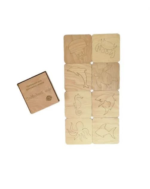 Трафареты в пенале "Подводный мир" (8 шт)